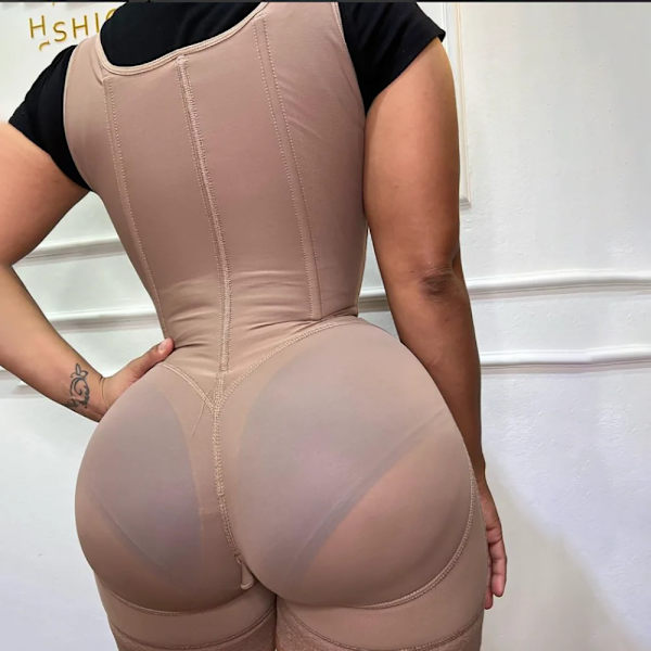 Justerbar axelrem för kvinnor med öppen byst Korsettplagg Magkontroll Waist trainer Bodysuit Skims Fajas Colombianas Coral Red M