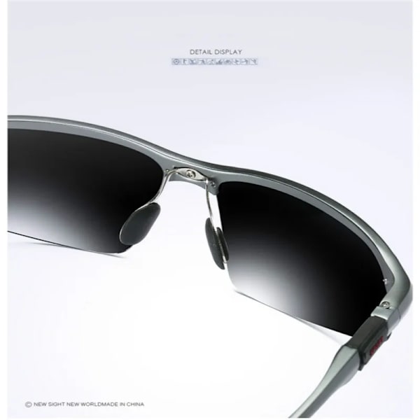 Polariserade solglasögon för män Högkvalitativ aluminium Magnesiumbåge Solglasögon UV400 Sportkörning Solglasögon män Silver Frame -Silver With Glasses Case