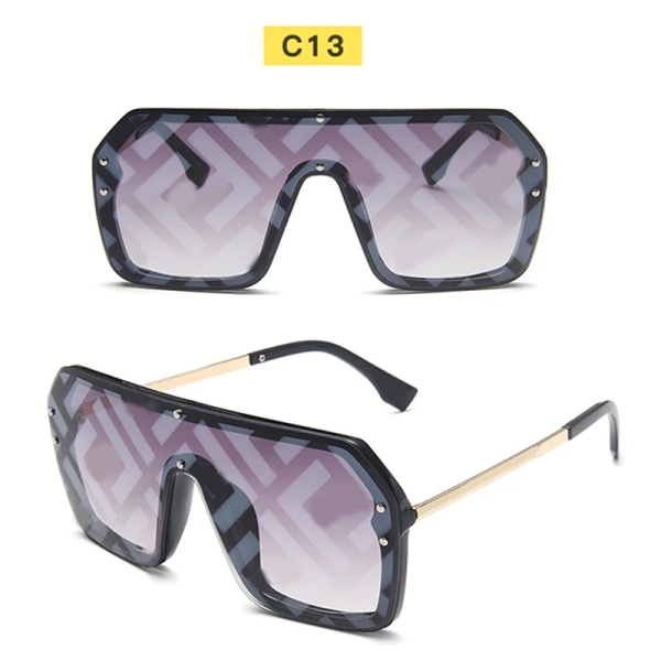 Klassiska retro överdimensionerade solglasögon solglasögon för kvinnor Spegelglasögon herr/kvinnor Lyxdesign unisex stor båge dam solglasögon F GRAY Other