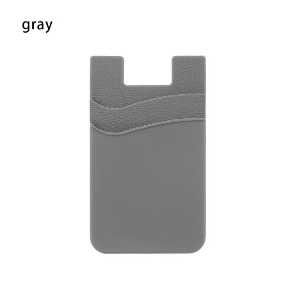 Telefonkorthållare Silikon Mobiltelefon Baksida Korthållare Elastisk plånbok Stick On Adhesive Cash ID Mjuk grey