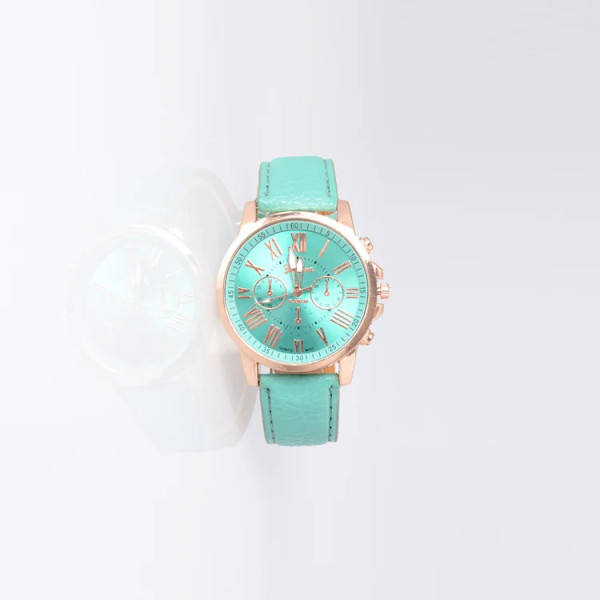 Mode Dam Quartz Watch Orange Läderrem Lyx Digital Roman Scale Alloy Urtavla Klockor För Kvinnor Present Par Klockor H07 H07-3