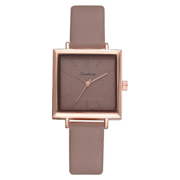 Lyx roséguld Elegant watch Mode Casual Läder Quartz Armbandsur Damklockor för kvinnor White