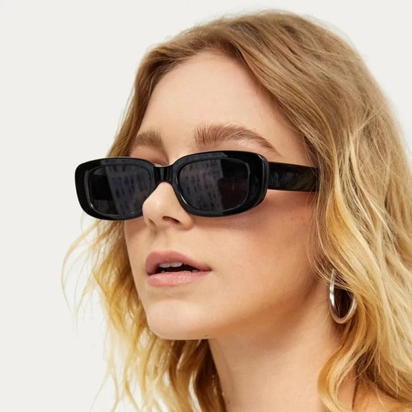 Fyrkantiga solglasögon Dam rektangel Lyxigt märke Designer solglasögon för kvinnlig gradient klar liten lins unisex Oculos De Sol C9