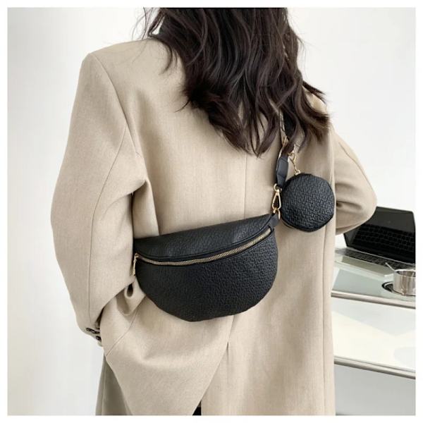 Märke Kvinnlig Bältesväska Mode Läder Fanny pack Myntväska Hög kvalitet Dam Midjeväskor Designer axel Crossbody bröstväska Khaki
