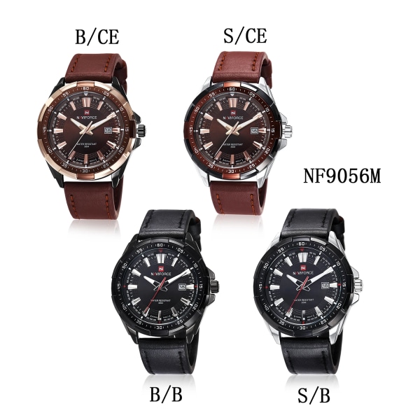 NAVIFORCE Herrklockor Topp Lyx Märke Mode Sport Klockor Herr Vattentät Quartz Clock Man Army Military Läder Watch SCE