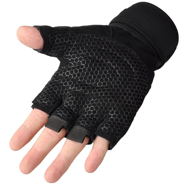 Cykling Sport Träningshandske Gym Handskar Fitness Tyngdlyftningshandskar Kroppssport Bygg träning Träning för män Kvinnor M/L/XL black red M