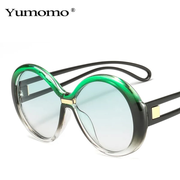Mode överdimensionerade runda solglasögon dam vintage färgglada ovala glasögon populära solglasögon för män UV400 Type 1 Other