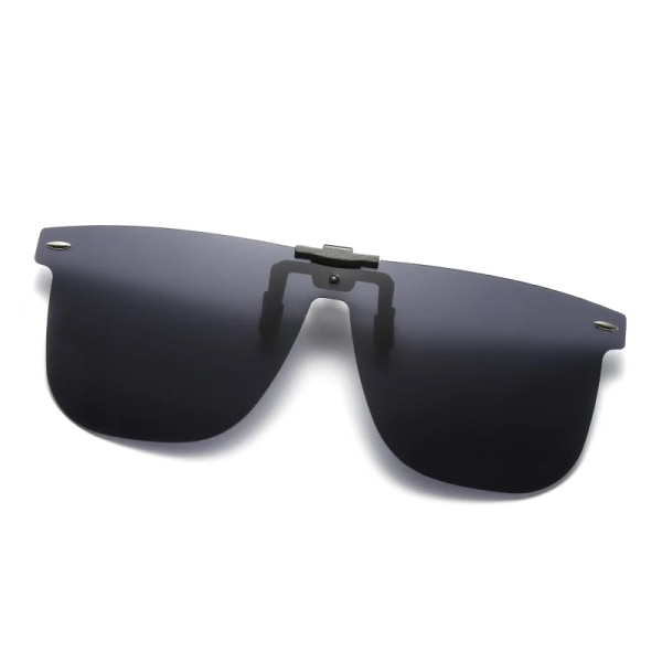 Clip On Solglasögon För män Polariserad lins Fyrkantiga Solglasögon Night Vision Driver Glasögon Fiske Glasögon Flip Up Lyx Oculos black as show