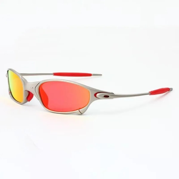 MTB Man Polarized Solglasögon Cykelglasögon UV400 Fiskesolglasögon Metall Cykelglasögon Cykling Glasögon Ridglasögon B2-1 Silver