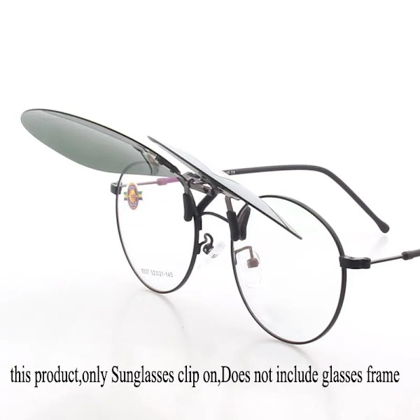 Runda solglasögon Unisex glasögonklämma kan fällas upp Solglasögon Polariserade solglasögon Män Kvinnor Märke Körglasögon Grey Grey bridge