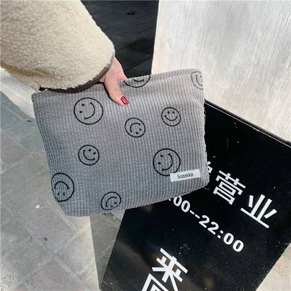 Ny stil manchester kosmetikaväska Handväskor Handväskor Smile&Dots Makeup Organizer Förvaring Sminkväska Flickor Case Grey Smile