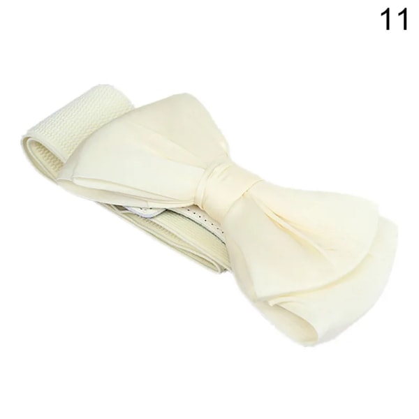 Nya kvinnor rosett Cummerbunds Elastisk rosett Bred Stretch Bukle Midjeband Bälte 12 färger Mode Flicka Klänning Accessoarer Midjebälten Beige One Size