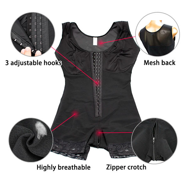 Fajas Colombianas Post-kirurgi Shapewear Högkompression bantningsbälte Kvinnor Platt mage Butt Lifter Kroppsformare Dragkedja Greken Beige M