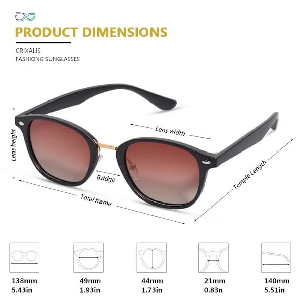 CRIXALIS Polarized Solglasögon Dam Oval TR90 Vintage Anti Glare Driving Solglasögon Herr Solglasögon Man UV400 zonnebril dames C2Leopard Other