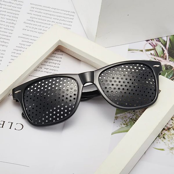 Svarta hål för solglasögon Anti-trötthet Synvård Mikroporösa glasögon Ögonträning Syn Förbättra anti-myopi Unisex C5 Black