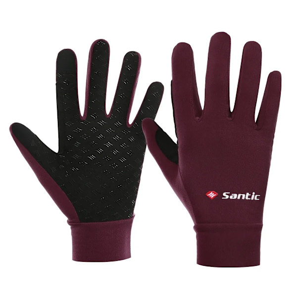 Santic Cykelhandskar för män Cykel MTB Warm Plus Fleece Kallsäker Pekskärmscykel Helfingerhandskar Vinter Asian Storlek W0P079 W0P079J M