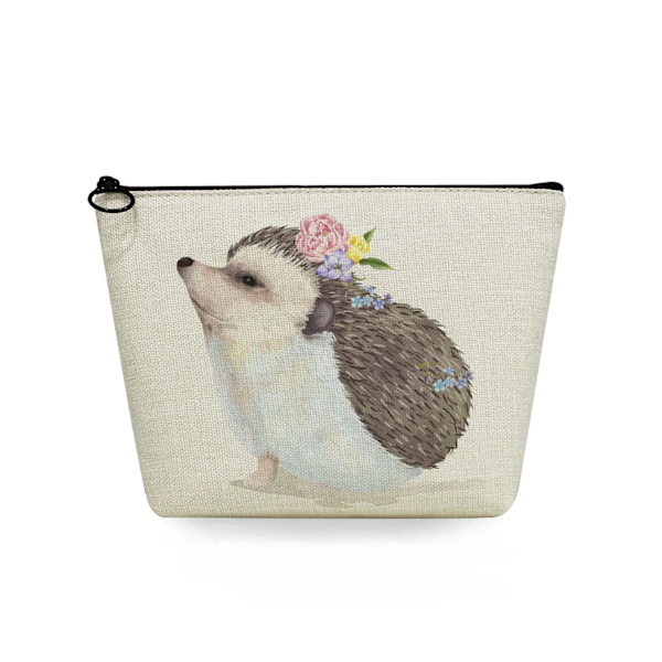 2022 tecknad igelkottsblomma printed kosmetisk väska för kvinnor Harajuku Casual Makeup-väskor Bärbar rese-toalettväska Case sn5699 Hedgehog Bag