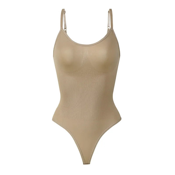 Seamless Shapewear Body Kvinnor Magkontroll Kroppsformare Fajas Colombianas Waist trainer Dam Sexig String Smalning Underkläder Brown L