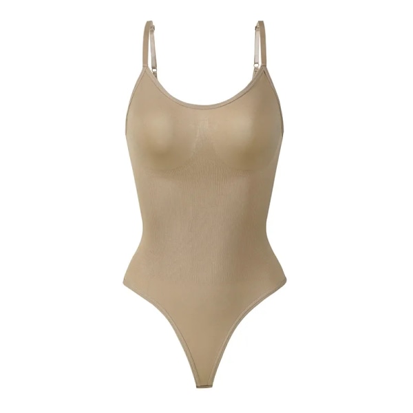 Seamless Shapewear Body Kvinnor Magkontroll Kroppsformare Fajas Colombianas Waist trainer Dam Sexig String Smalning Underkläder Brown M