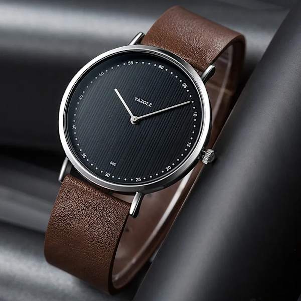 YAZOLE Mode Herrklockor Toppmärke Lyx Watch För män Casual Business Armbandsur Man Presentklocka Relogio Masculino Black