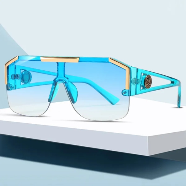 Lyxiga överdimensionerade solglasögon för man Märkesdesigner Stor ram Gradient solglasögon för kvinna mode Hög kvalitet Oculos De Sol Black Gray as picture