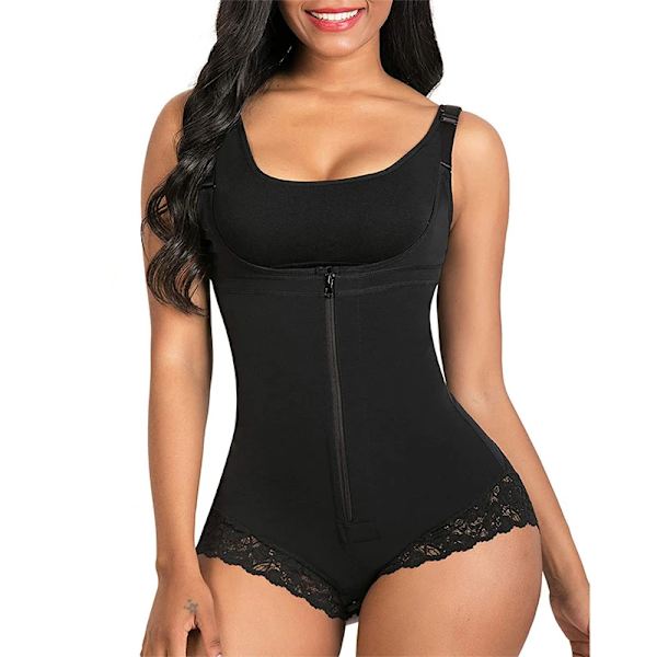 Kvinnor Shapewear Reducerande waist trainer Magkontroll Fajas Colombiansk mage Kvinna Kroppsformare Dragkedja Öppen byst Bodysuit Type 2 XXXL