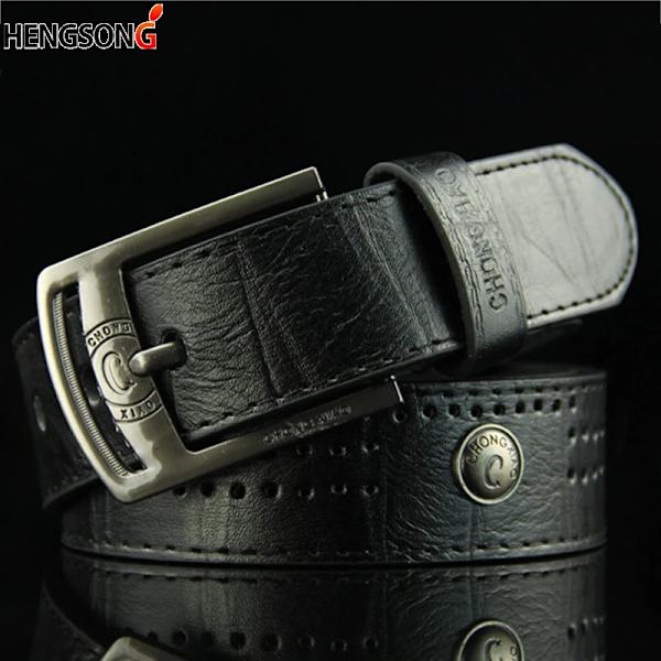 Hollow Rivet Punk Style Bälte Herr Casual Bälte Bred PU Läder Bälte Spännen För män Mode Manlig Jeansbälte av hög kvalitet White