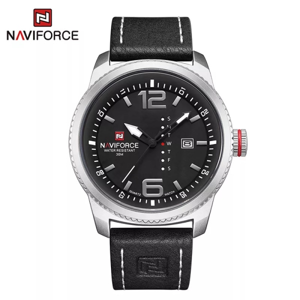 NAVIFORCE Klockor för män Casual Sport Dag- och datumvisning Quartz Armbandsur Stor urtavla Klocka med lysande visare Relogio Masculino SWB