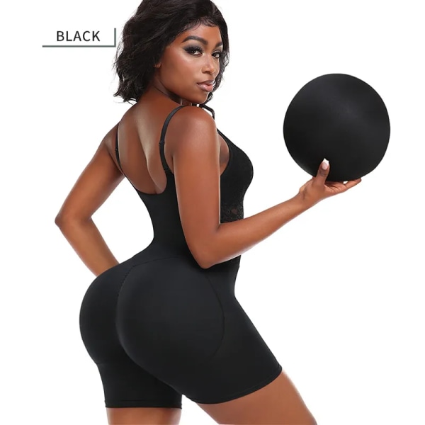 2023 Summer INS Sexig spets slimming bodysuit för kvinnor FAKE ASS Butt Lifter Shapewear Hip Enhancer Vadderade underkläder Fajas Black-Butt Pads XL