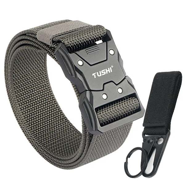 VATLTY 2022 Snabbtorkande taktiskt bälte män Hårdlegering Snabbspänne 1200D Mjuk nylon Army Bälte Hane Militär utrustning Dark gray set(.1111) 125cm(adjustable)(.1111)