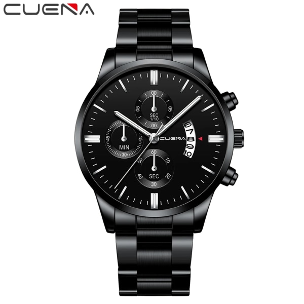 CUENA Watch Mode Sport Kvartsklockor Man Top Märke Lyx Full Stål Business Vattentät Man Klocka Relogio Masculino black rose white