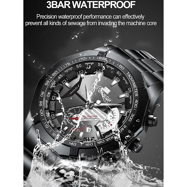 2023 Toppmärke Watch Mode Guld Sport Casual Quartz Researmbandsur Vattentät Herrklocka Relogio Masculino VA-238FH