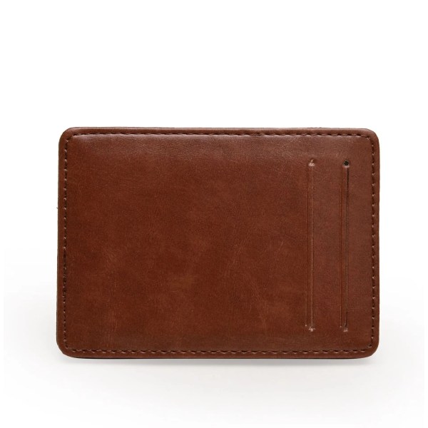 Ny tunn vertikal herrplånbok Liten PU-läder elastisk bandväska Mini solid ID-korthållare Case för man Brown