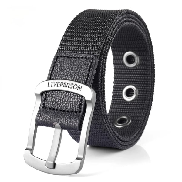 Ny Canvas Pin Spänne Bälte Herr Dam Mode Ränder Utomhusbälten 2021 Designer Eyelet Midjeband Jeans Blue White 110cm