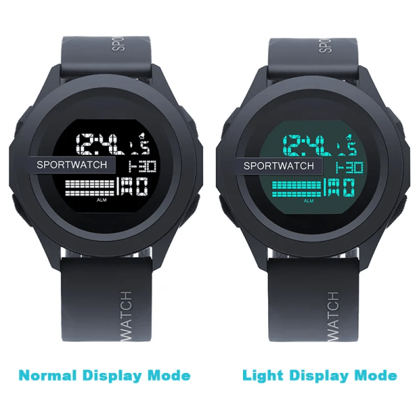 YIKAZE Män Sport LED-klockor Toppmärke Män Digital Klocka Multifunktionell Gummi Man Fitnes Atlet Tidtagning Elektronisk watch B-Army Green