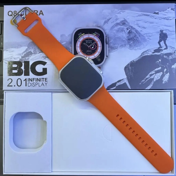 S8 Ultra max Smartwatch för Q8 Ultra Fitness NFC Original 1:1 Iwo Series 8 BT Call Smart Watches för Apple Android Phone black a Sea
