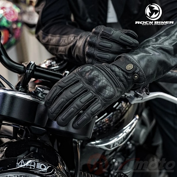 Rock Biker Läder Motorcykelhandskar Retro Gula Motocrosshandskar Pekskärm Getläder Cykelhandskar För Män Kvinnor Yellow XL
