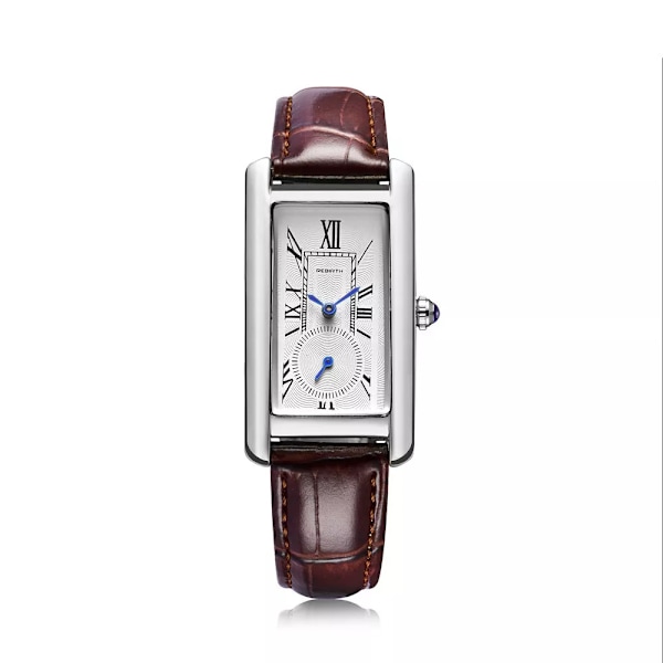 REBIRTH Brand Watch Dam Elegant Retro Klockor Mode Dam Quartz Klockor Klocka Dam Casual Läder Damarmbandsur Silver brown