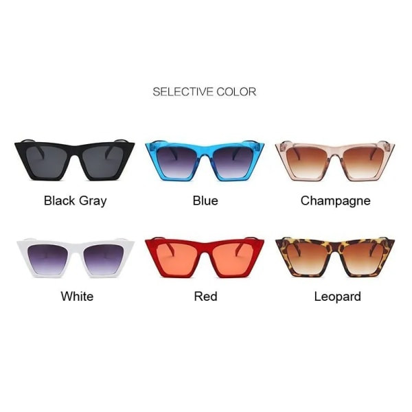 Mode Fyrkantiga Solglasögon Kvinna Designer Lyx Man/Kvinna Cat Eye Solglasögon Klassiska Vintage UV400 Utomhus Oculos De Sol Red