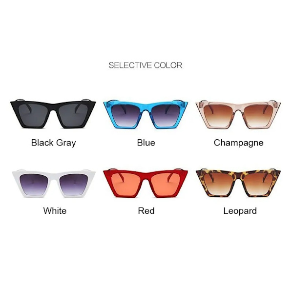 Mode Fyrkantiga Solglasögon Kvinna Designer Lyx Man/Kvinna Cat Eye Solglasögon Klassiska Vintage UV400 Utomhus Oculos De Sol White