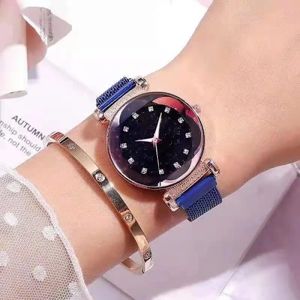 WOKAI Dam Magnetic Luxury Dam Klockor Mode casual Diamond Kvinnlig Quartz Armbandsur Relogio Feminino Zegarek Damski watch