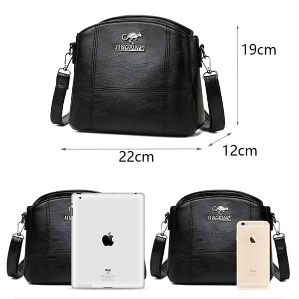 Små crossbody-väskor i massivt läder för kvinnor Nya enkel väska med flera fickor, designer Casual axelväskor Sac A Main Red-2
