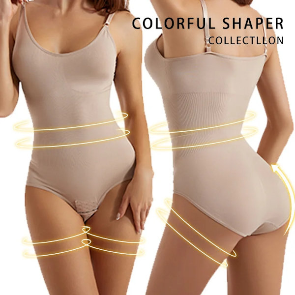 Slimming Body Shapewear Kvinnor Helkroppsformare Korsett Magkontroll Slida Butt Lifter Push Up Lår Smalare magformare Beige M