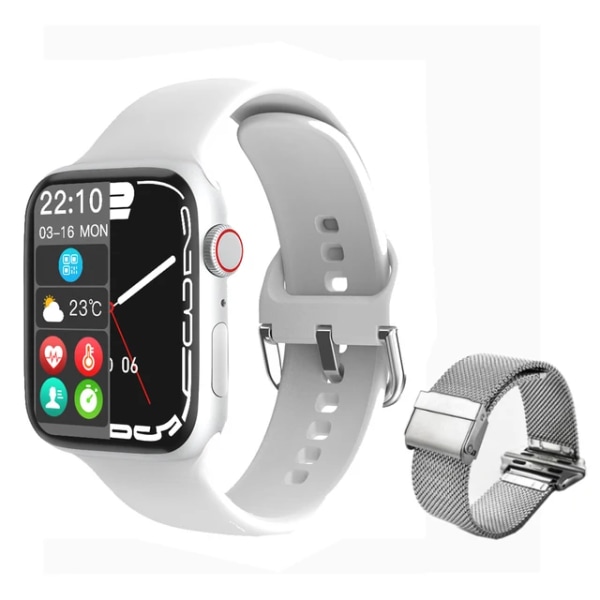 Series 8 New Smart Watch Bluetooth Call Men Sports Fintess SmartBand Custom dial smartwatch för för Apple Watch män kvinnor White mesh