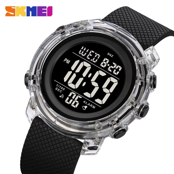 SKMEI Digitala klockor Herr LED-ljus Elektronisk rörelse Manlig klocka Sport 5Bar Vattentät Countdown Armbandsur Reloj hombre Purple