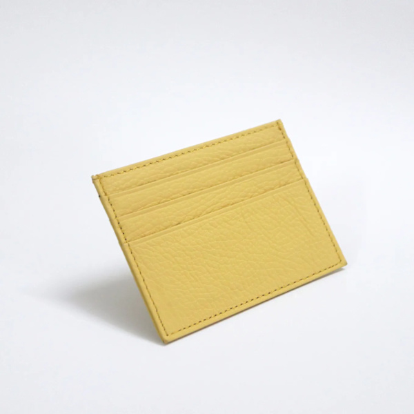 Kreditkortshållare i läder Custom Initial Holder Personlig Initial Slim Wallet Monogram Namn Plånbok Korthållare DIY Christmas yellow1
