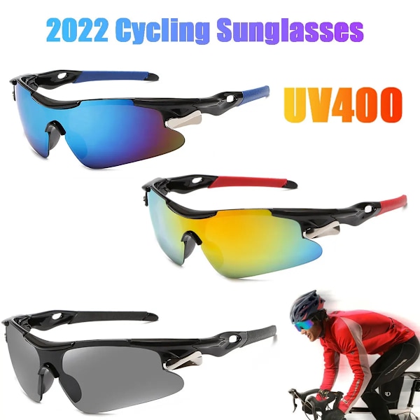 2022 Nya utomhuscyklingsglasögon Solglasögon Cykel Cykelridningsglasögon UV400 vindtät Sportsolglasögon Glasögon För män Kvinnor A7 UV400
