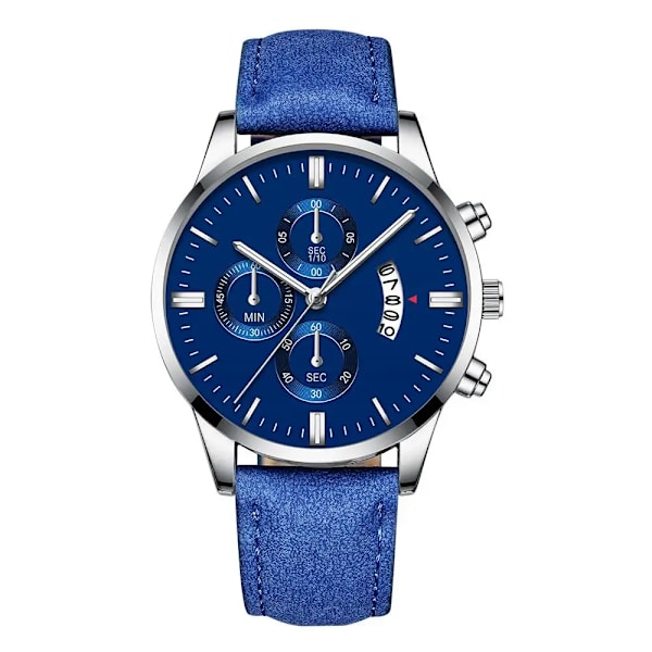 Herrklocka Watch Lyx Herrmode Business Quartz Watch Herr Casual Läderarmband Watch för kvinnor silver