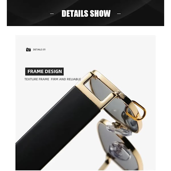 Mode Trendigt Personlig Kvinnor Liten Ram Metall Fyrkantiga Solglasögon Ring Spänne Solglasögon Gold Frame gray lens