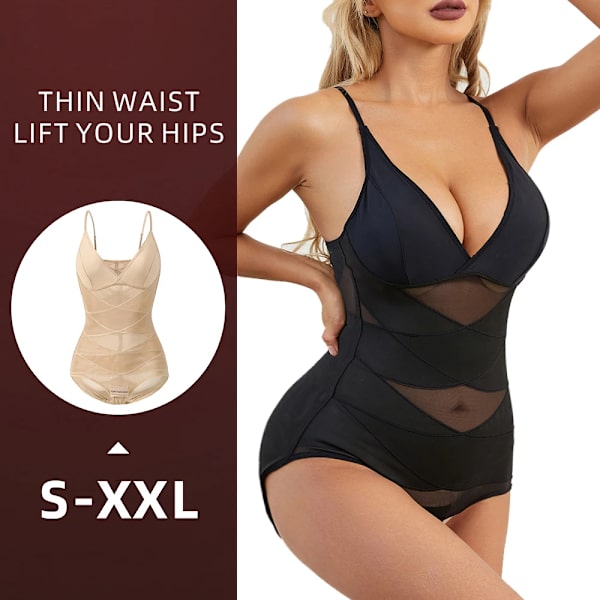 CXZD Body Shapewear Kvinnor Shapewear Magformare Höftlyftskorsett Lår Smalare Waist trainer Reduktiv Slimming Underkläder Black XL